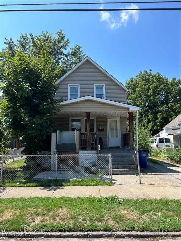 bungalow featuring a porch