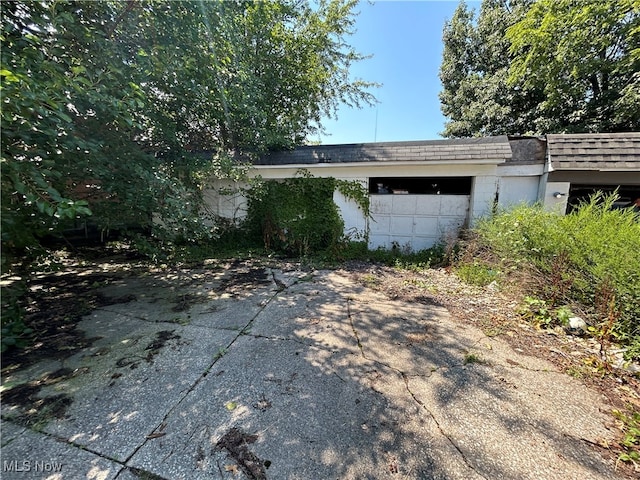 view of garage