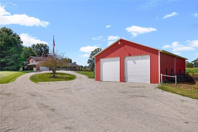 view of garage