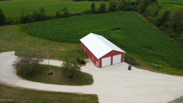 aerial view with a rural view