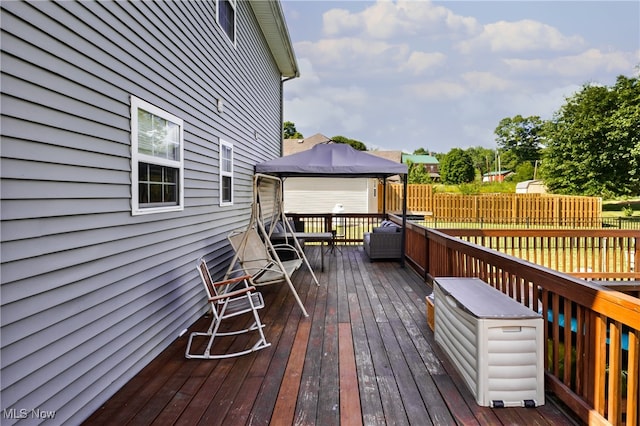 deck featuring a gazebo