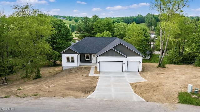 view of front of house with a garage