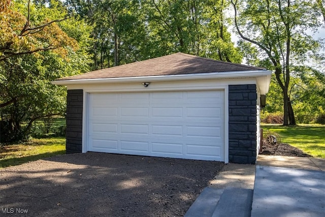 view of garage