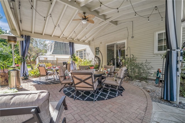 view of patio / terrace with ceiling fan