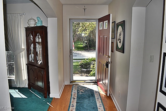 entryway featuring light hardwood / wood-style floors