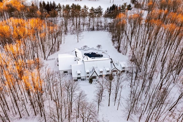 view of snowy aerial view