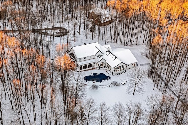 view of snowy aerial view