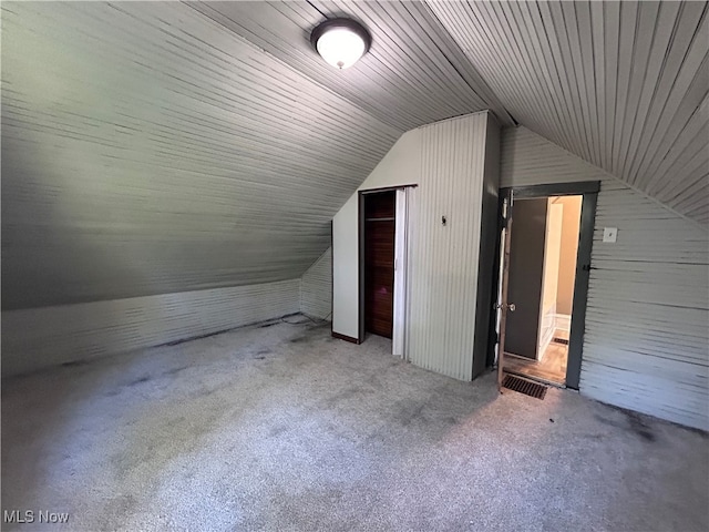 bonus room with lofted ceiling