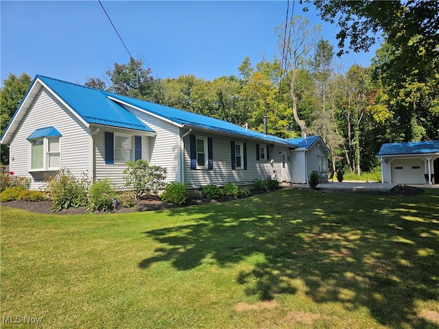 exterior space featuring a front lawn