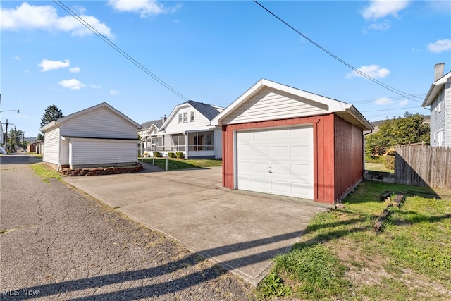 view of garage