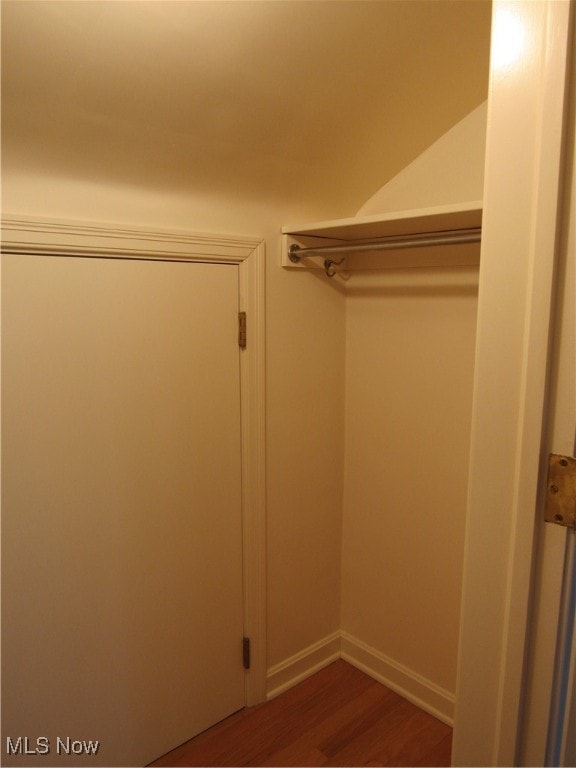 spacious closet featuring hardwood / wood-style floors