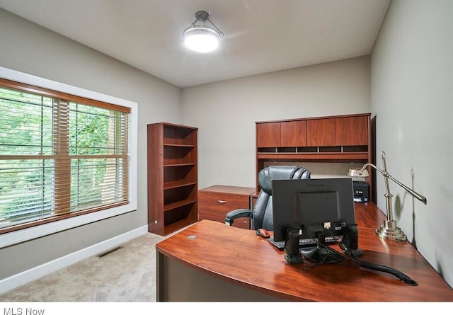 view of carpeted office