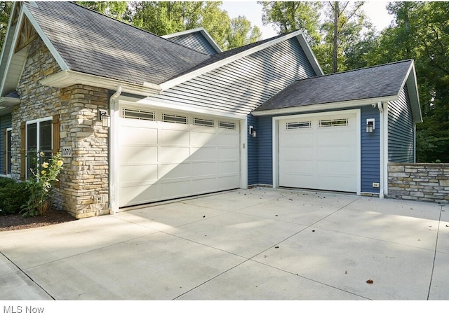 view of garage