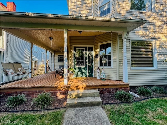 exterior space with a porch