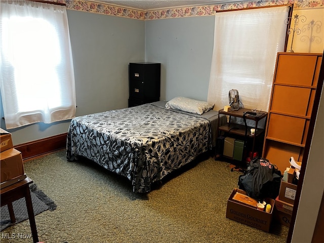 bedroom with carpet