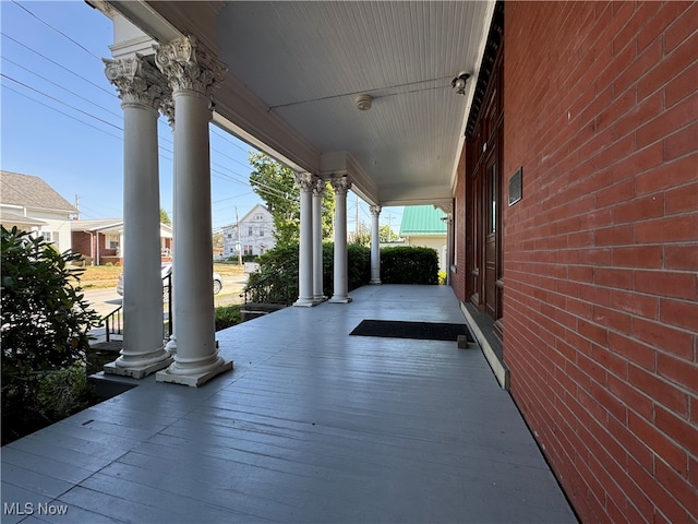 view of patio with a porch