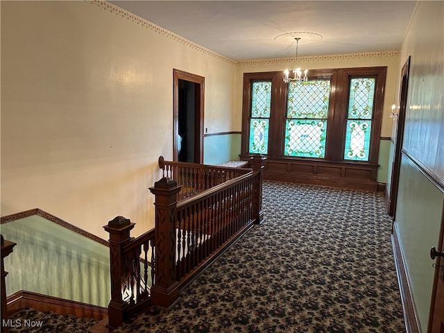 interior space with an inviting chandelier