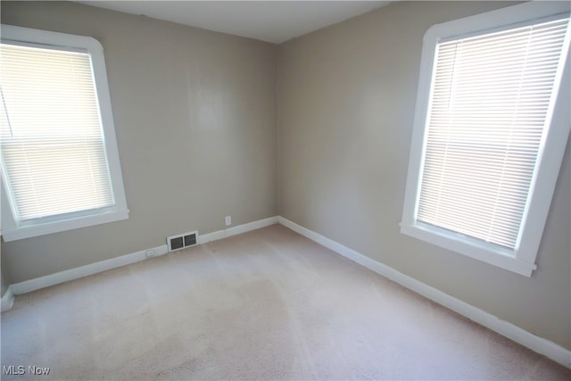 carpeted empty room featuring a wealth of natural light