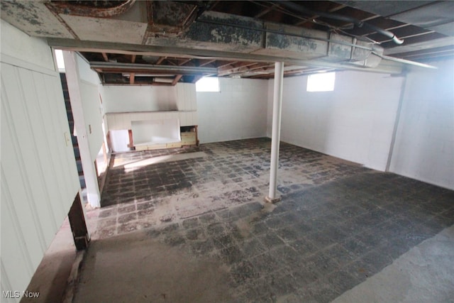 basement with plenty of natural light