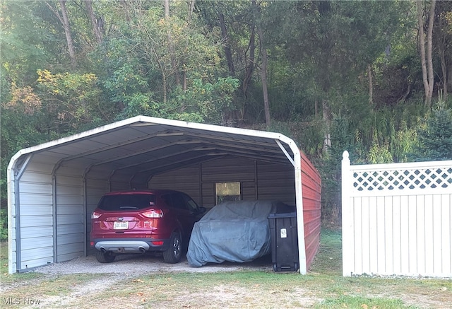 view of car parking with a carport