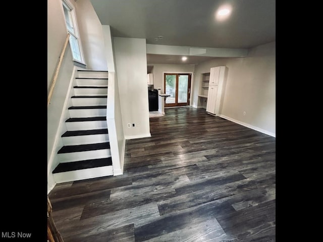 interior space featuring dark hardwood / wood-style floors