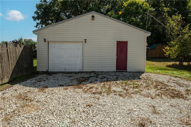 view of garage