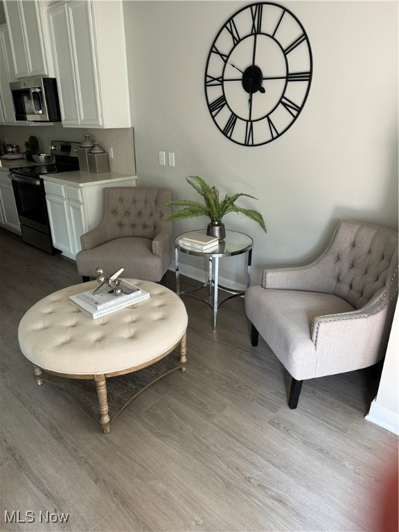 living room featuring light hardwood / wood-style floors