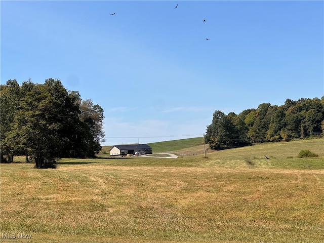 view of yard featuring a rural view