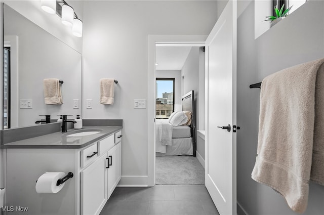 bathroom featuring vanity and tile patterned floors