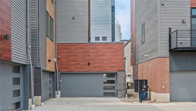 view of building exterior with a garage