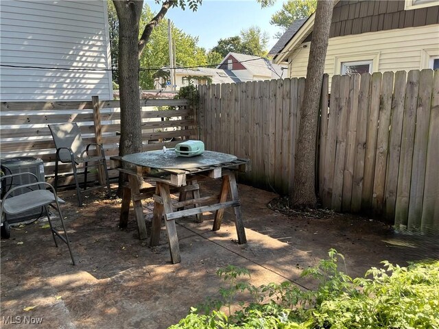 view of patio / terrace featuring central AC unit