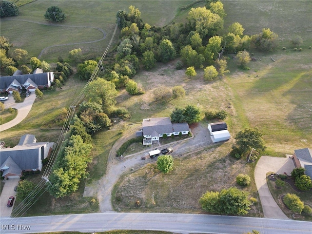 aerial view with a rural view