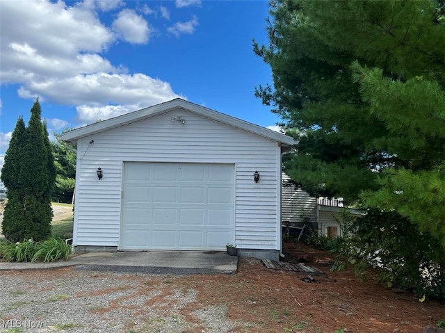 view of garage