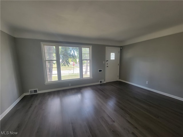 interior space featuring dark wood-type flooring