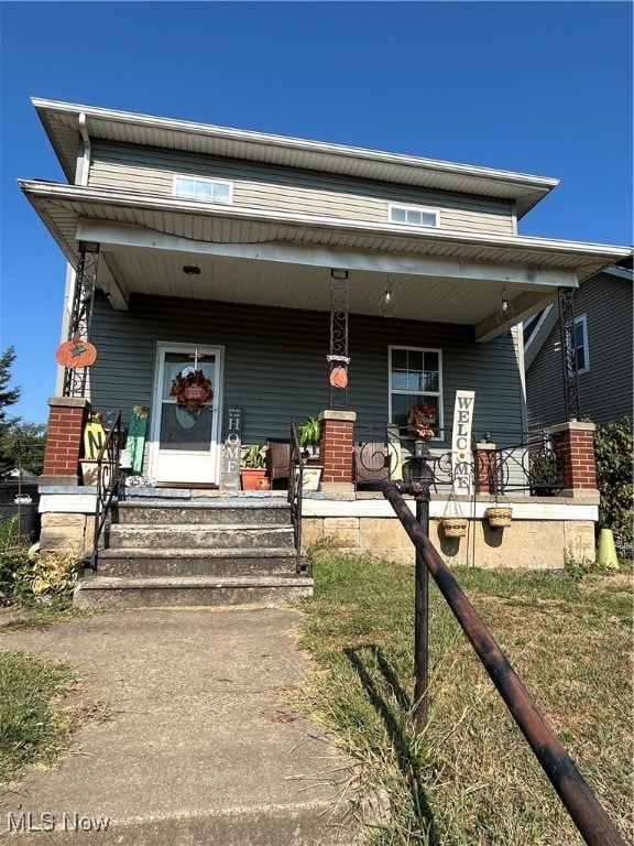 view of front of property with covered porch