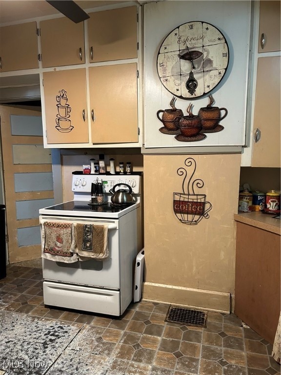 kitchen featuring white electric range oven