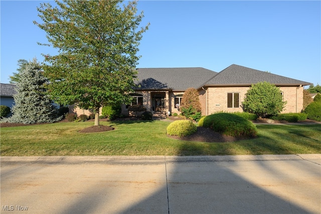 view of front facade with a front lawn