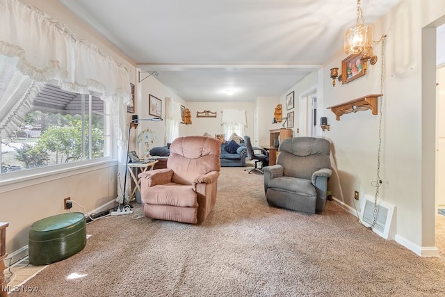 view of carpeted living room