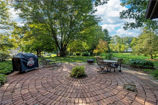 view of patio with area for grilling