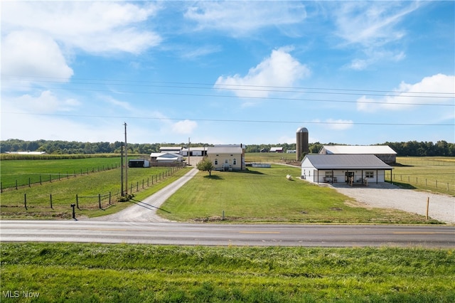 exterior space with a rural view