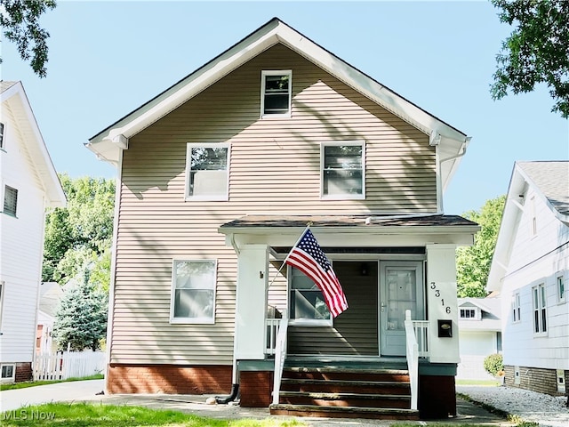 view of front of property with covered porch