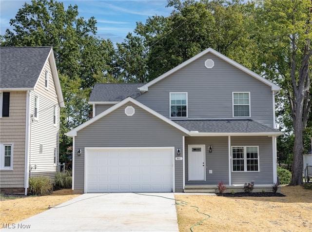 front of property featuring a garage