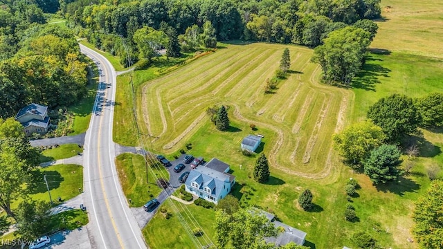 bird's eye view with a rural view