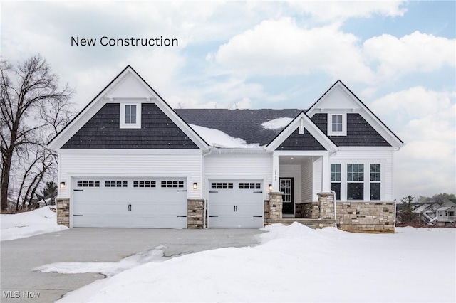 craftsman-style house with a garage