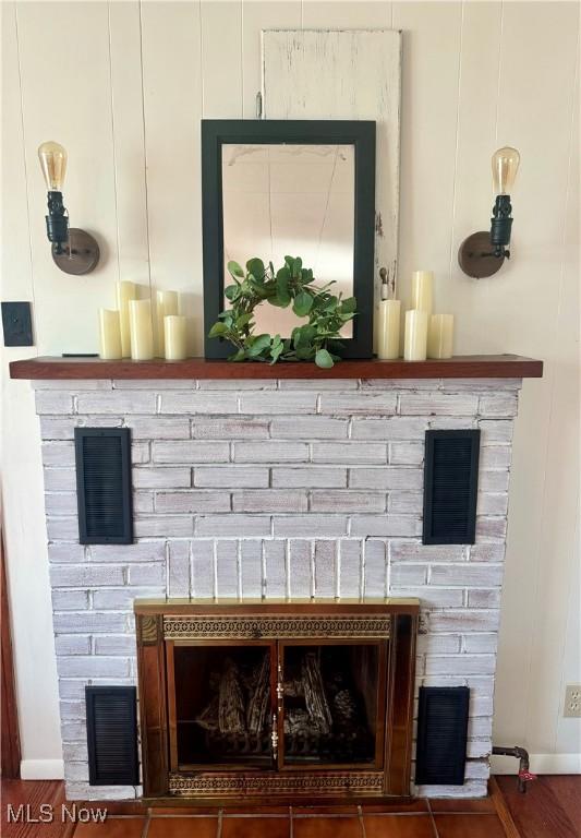 room details with a fireplace