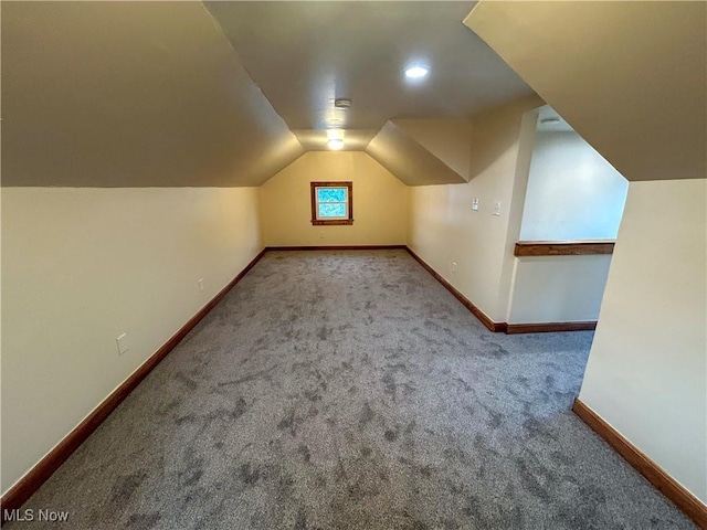 7836 Oak St, Masury, OH 44438 - bonus room featuring carpet flooring, baseboards, and lofted ceiling