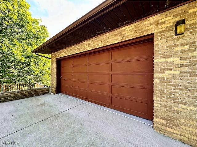 view of garage