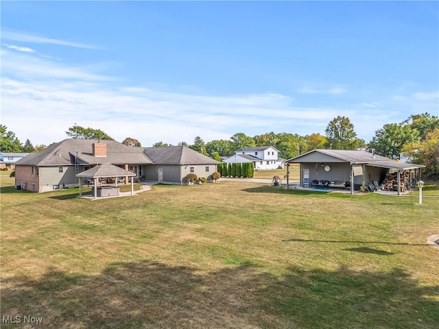 view of yard featuring a gazebo