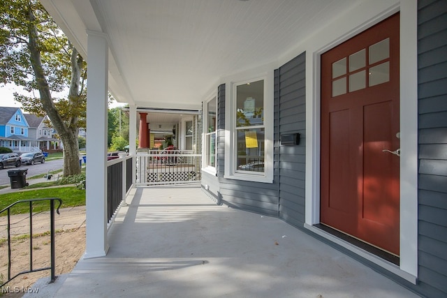 exterior space with covered porch