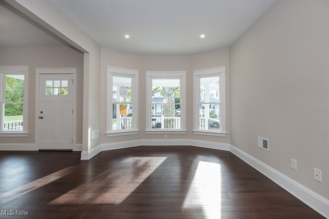 foyer entrance featuring dark hardwood / wood-style flooring and plenty of natural light